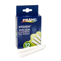 Bâtonnets de craie sans poussière Prang, blancs, bâtonnets ronds de 3/8 po, 12/pqt-1