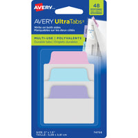 Avery - Onglets Ultra, 2 po x 1,5 po, couleurs pastel, paq./48 (74758)-Onglets multiusages