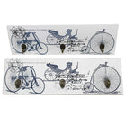 Cathay Importers – Art mural avec 3 crochets, thématique de bicyclette d’époque-Comprend 3 crochets en métal pour suspendre les manteaux, les chapeaux, les foulards, les clés et autres articles essentiels.