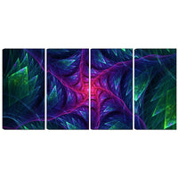 Designart – Imprimé moderne sur toile, Turbine violette la nuit, 4 panneaux (PT3047-271)-Impression
