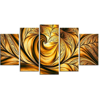 Designart – Imprimé sur toile, Rêves dorés, 5 panneaux (PT3026-373)-Impression