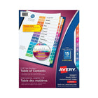 Avery® 11197 Intercalaires Ready Index avec table des matières, onglets couleurs variées, 1-15, 6/pqt-La façon la plus rapide d'organiser avec efficacité