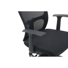 Brassex - Chaise de bureau Baker, noir-Structure robuste en métal et bois composite pour un bon maintien