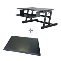 Rocelco – Plateforme surélevée pour bureau assis/debout, hauteur réglable, avec tapis anti-fatigue moyen, noir-ADR a un cadre en métal robuste avec une poignée latérale facile à saisir et un piston à gaz et peut soulever ou abaisser 30 livres