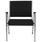 Flash Furniture – Fauteuil bariatrique antimicrobien HERCULES, noir avec cadre argenté, paq./4-paquet de 4 chaises d'attente de cabinet médical avec accoudoirs