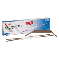 Attaches auto-adhésives ACCO Premium – Centre de 2 3/4 po – capacité de 2 po – paquet de 100-Attaches auto-adhésives en papier de qualité supérieure