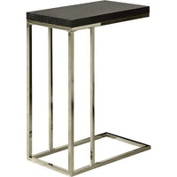 Monarch Specialties - 3007 Table D'Appoint - Espresso/Metal Chrome-Manger ou boire assis sur votre canapé n'a jamais été si confortable ! Cette belle table d'appoint à âme creuse au fini cappuccino offre assez d'espace pour y mettre vos goûters, boissons et repas. Sa base en métal chromé permet un support solide tout en ayant une allure qui conviendra à tout décor.
