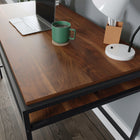 Sauder - La Collection Nova Loft Bureau - Finition Grand Walnut-Cadre en metal laque durable.
