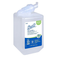 Savon moussant pour les mains Scott Essential certifié écologique, non parfumé, transparent, bouteilles de 1,0 L-de 1,0 L par caisse, nettoyant pour la peau certifié écologique Scott Essential (anciennement Kleenex) (savon pour les mains écologique) conformes aux normes Green Seal et NFS, même qualité que Kleenex, maintenant de marque Scott