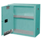 JustriteMD – Armoire de rangement Sure-GripMD pour acides et matières corrosives, porte coul. à ferm. auto., 43 x 18 x 65 po-Étagères et fond doublés de plateaux amovibles en polyéthylène pour faciliter le nettoyage