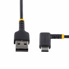 StarTech - Câble de charge USB-A vers USB-C coudé 60 W de 1 pi - Noir-Puissance de 60 W