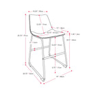 CorLiving - Tabouret de bar moderne à dossier moyen Palmer - hauteur comptoir marron délavé - lot de 2-Montage facile