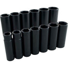 Ens. 13douilles 6pans, prise 1/2po,1/2-1 1/4po-1