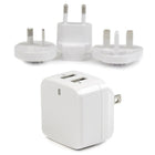 StarTech ® Chargeur mural 2 ports USB avec adaptateurs de voyage universels, 17 W/3,4 A, blanc-Branchez et rechargez vos appareils presque n’importe où dans le monde