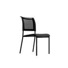 CB Office Ace Multi-Purpose Armless Stacking Chairs - Black - 4 Pack-Siège au rebord arrondi et dossier ergonomique