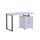 Brassex - Bureau avec rangement - 47,25 po W x 23,75 po D x 30 po H - Blanc-Style contemporain