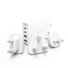 Adam Elements Chargeur OMNIA 100W Multiport Super Charging Kit-Ports USB-C et USB-A - Blanc-100 W (Port USB-C 1 = 45 W ; Port USB-C 2 = 30 W, Port USB-A 1 = 12 W, Port USB-A 2 = 12 W)