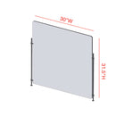 Mark Maker Rod Sneeze Guard - Acrylique transparent 1/4" - panneau de 30" Lx31,5"H- ensemble de tiges de 24"H - pas de passage-Fabriqué à partir d'acrylique transparent de 1/4".