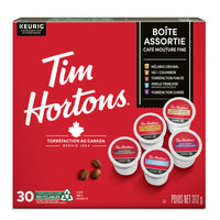 Tim Hortons - Assortiment de capsules K-Cup - paquet de 30-Comprend 6 Original , 6 Colombien, 6 Torréfaction Foncée, 6 Vanille Française Aromes Artificiels, 6 Torréfaction Corsée 