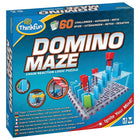 ThinkFun - Domino Maze-Comprend 1 grille supérieure, 1 grille inférieure, 2 escaliers, 1 domino de départ, 21 dominos, 3 cibles (numérotées i, ii et iii), 2 pivots, 1 bloqueur, 2 murs, 60 cartes de défi (débutant à expert)