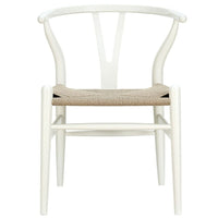 Nicer Furniture - chaise Wegner Wishbone - blanc - paquet de 2-Design moderne du milieu du siècle.