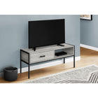 Monarch Specialties - 2875 Meuble Tv - 48 po L/Gris/Metal Noir-Dimensions du produit: 19,75 pouces H x 47,25 pouces L x 15,75 pouces P