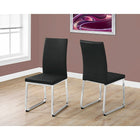 Monarch Specialties - 1092 Chaise - Simili-Cuir Noir/Chrome - Paquet de 2-Similicuir noir