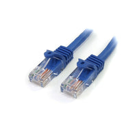 StarTech  Câble de raccordement RJ45 UTP Cat 5e gigabit sans crochet bleu, câble de raccordement de 100 pi, 100 pi-Les connecteurs en or de 50 microns garantissent une conductivité optimale tout en éliminant les pertes de signaux en raison de l’oxydation ou la corrosion