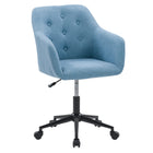 Chaise de travail rembourrée capitonnée Marlowe de CorLiving - Bleu pâle-Revêtement en tissu tissé de haute qualité de qualité supérieure