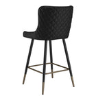 !nspire - Tabouret de Comptoir, 26 Po, Jeu de 2 Contemporaine - Noir-Pattes en metal noir avec details dores vieillis
