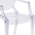 Flash Furniture – Chaise Ghost avec accoudoirs, fini cristal transparent, 4/ensemble -Structure moulée en polycarbonate