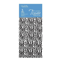 MillBrook Papier de soie avec motif imprimé, Zébré noir et blanc, 5 feuilles par paquet, caisse de 12 (93066)-Papier de soie