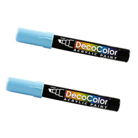 JAM Paper Marqueurs de Peinture Acrylique à Pointe Biseautée, Bleu clair, 2 / paquet (526315LBa)-Couleur :  Bleu clair