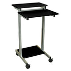 Luxor – Bureau sur pied avec prise électrique de 24 po, noir, (STANDUP-24-B)-Support compact/Station de présentation