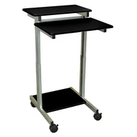 Luxor – Bureau sur pied avec prise électrique de 24 po, noir, (STANDUP-24-B)-Support compact/Station de présentation