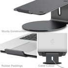 ShoppingAll - Support ergonomique pour ordinateur portable avec base pivotante à 360°- Gris-Le support compact et mince est conçu en tenant compte de l'ergonomie humaine pour surélever votre ordinateur portable et vous empêcher de vous pencher sur votre écran.