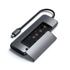 Satechi Adaptateur multiport hybride USB-C (avec boîtier SSD) - Gris sidéral-USB-C