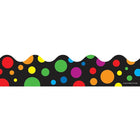 Bordure festonnée Carson Dellosa Big Rainbow Dots, paquet de 216-Les bordures sur le thème des points arc-en-ciel sont idéales pour la salle de classe