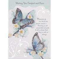 Rosedale – Cartes de sympathie et enveloppes « Wishing You Comfort And Peace » 5 1/2 x 8 (po) 12/paquet (17504)-Imprimé sur du papier cartonné non couché de haute qualité