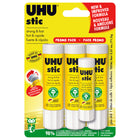 UHU - Bâtons de colle - 21 g - paquet de 3-Formule sécuritaire, sans acide et non toxique, composée à 98 % d’ingrédients naturels