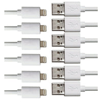 Exian – Câble épais Lightning USB, 1 m, blanc, paq./6-Synchronisation et recharge