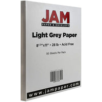 JAM Paper Papier mat, 8,5 x 11 po, 28 lb, gris clair, 500/paquet (64432380b)-Papier de format lettre de 8,5 x 11 po
