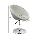 Nicer Furniture - tabouret de meuble-lavabo rond - blanc-Base en forme de cloche chromée pour la stabilité