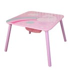 Danawares - Licorne Table Carrée avec 2 Chaises et Pochette de Rangement - Rose-Comprend une poche de rangement sous la table pour un rangement supplémentaire