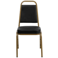 Flash Furniture – Chaise banquet empilable HERCULES à dossier trapèze, siège 2,5 po, doré, vinyle noir (FDBHF1AGBK)-Chaise de banquet multi-usages