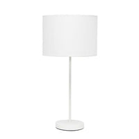 Lampe Simple Stick blanche avec abat-jour en tissu, blanc-Lampe de table