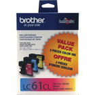 Brother – Cartouches d'encre de couleur LC61 Innobella, paquet de 3-Comprend 1 cartouche d'encre cyan, 1 cartouche d'encre magenta et 1 cartouche d'encre jaune