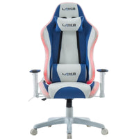 Brassex - Chaise de Jeu Baron - Blanc/Bleu-Chaise de Jeu réglable