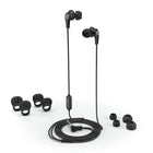 JLab Jbuds Pro Earbuds, Noir-3 tailles D'embout de Gel (petit, moyen ou grand). Ajouter la technologie Cush Fin pour des options de taille supplémentaire qui vous enferme dans la musique
