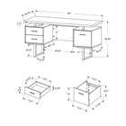 Monarch Specialties - 7626 Bureau 60 po L - Cerise/Metal Noir-Facile à assembler grâce aux instructions illustrées incluses, ce bureau moderne est assorti d'une garantie limitée de 5 ans contre tout défaut.